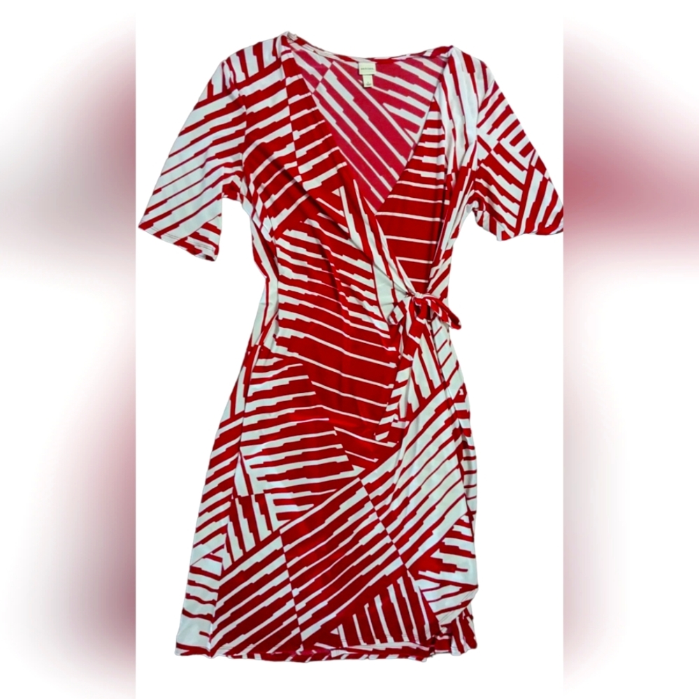 Merona Red & White Dress L